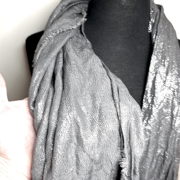 Shimmering gun metal dark silver scarf! Wear as scarf or shawl! - Picture 5 of 5